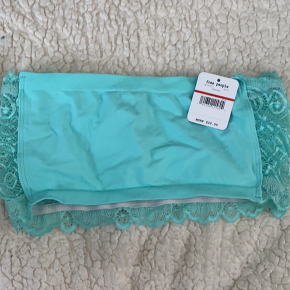Strapless teal/ seafoam bandeau top FREE PEOPLE - Picture 2 of 2